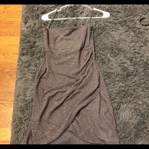 Gray Sparkly Criss Cross Windsor dress